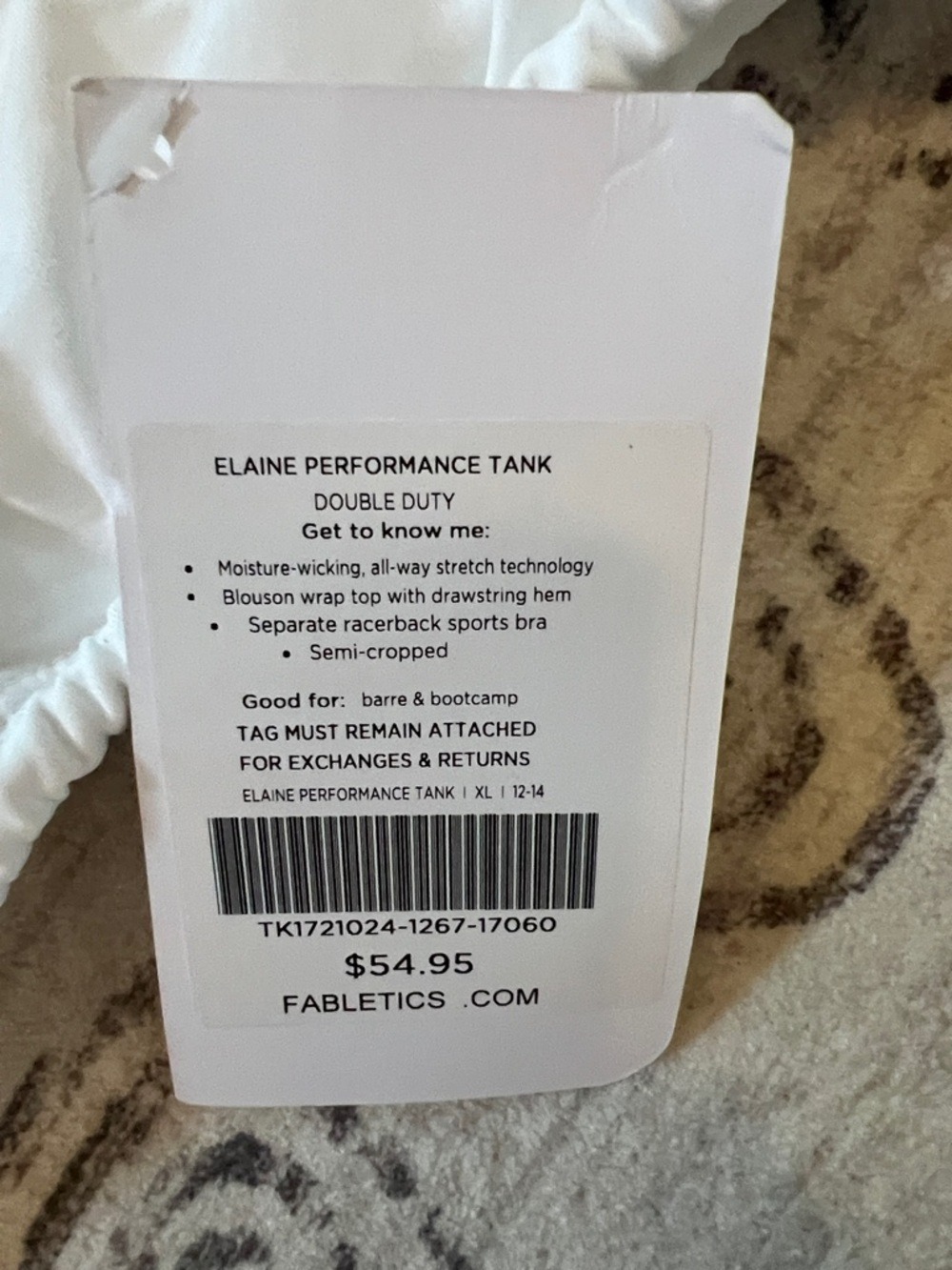 Fabletics White Wrap-Front top. Perfect for workout or weekends - Picture 4 of 5